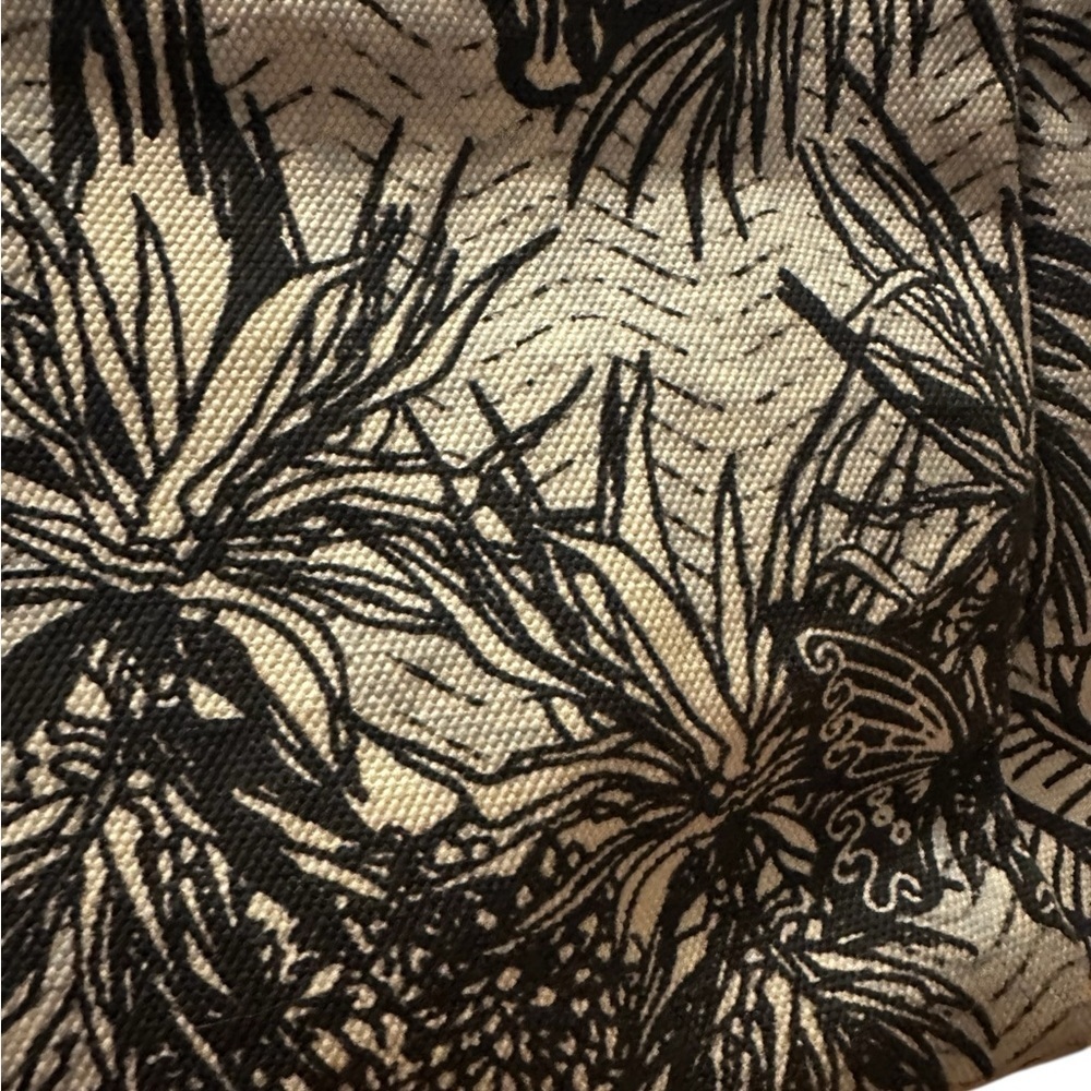 Vince Camuto Amia Tropical Navy Cotton Canvas Tote Bag - Picture 6 of 11
